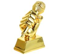ASAKKURA Trofeo de Micrófono de Resina Dorado, Premio para Concurso Escolar de Canto, Recuerdo para Estudiantes, Trofeo Ligero y Portátil para Fiestas y Competiciones Musicales