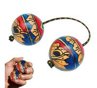 Asalato - Pelotas rítmicas, agitador de madera Asaratua, percusión de doble calabaza, función de desarrollo de habilidades, rendimiento de alta resonancia, accesorios musicales para el aula, estilo