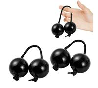 Asalato Shakers, Asalato - Juego de 2 bolas rítmicas de Kashaka, instrumento musical africano, aslatua, bola rítmica para principiantes para jugar y actuar en fiestas (negro)