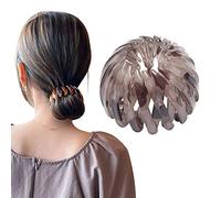 Asalin AO - Horquilla para coleta de caballo con diseño retro de leopardo y nido de pájaros, coleta para todo tipo de cabello (café)