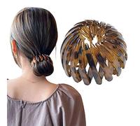 Asalin AO - Horquilla para coleta de caballo con diseño retro de leopardo y nido de pájaros, coleta para todo tipo de cabello (café verde)