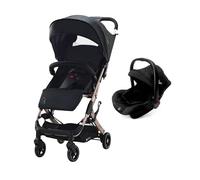 Asalvo AMSTERDAM Travel System, Carrito de bebé, Cochecito multifuncional, Silla de Auto Grupo 0+, Plegado Compacto con una Mano, Ligero, Seguridad y Comodidad, SPF50+, Carga máxima 23 kg, Dorada