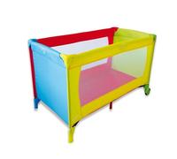 Asalvo BALEARES Cuna de Viaje, 0-3 Años (0-15 kg), Cuna de Viaje Ligera, Colchón, Bolsa de Transporte, Plegado Ultrarrápido Tipo Paraguas, Ludo II Multicolor