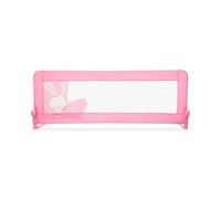 Asalvo Barrera de Cama 2 en 1 de 150 cm para Niño - Abatible con Correas Ajustables + Apta para Cama Nido + Instalación Fácil y Lavado Sencillo - Protección Segura y Estable (Conejito Rosa)