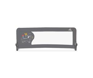 Asalvo Barrera de Cama 2 en 1 de 150 cm para Niño - Abatible con Correas Ajustables + Apta para Cama Nido + Instalación Fácil y Lavado Sencillo - Protección Segura y Estable (Perrito Gris)