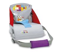 Asalvo BOOSTER CUSCUS Trona de Viaje portátil para bebés, Asiento elevador para comer, Plegable, Arnés de seguridad, Bolsillo incorporado, Respaldo 25 cm, Desde 6 meses hasta 15 kg, Zeppelin Gris