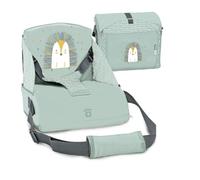 Asalvo BOOSTER CUSCUS Trona de Viaje Portatil para bebés, Asiento elevador para comer, Plegable, Arnés de seguridad, Bolsillo incorporado, Respaldo 25 cm, Desde 6 meses hasta 15 kg (Verde)