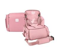 Asalvo BOOSTER SUSHI Trona Portátil Bebé para Viajes y Comidas Fuera, Tronas de Bebé Compactas con Bolsillos para Accesorios, Trona Plegable y Portátil para Bebés con Arnés de Seguridad, Rosa