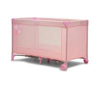 Asalvo Cuna de Viaje Bebé Plegable 0-3 Años (15 kg) | Cuna Portátil con Colchón, Bolsa y Ruedas con Freno | Parque Infantil Compacto Fácil de Transportar | Baleares Rosa