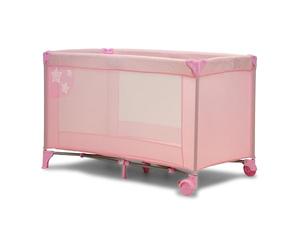 Asalvo Cuna de Viaje Bebé Plegable 0-3 Años (15 kg) | Cuna Portátil con Colchón, Bolsa y Ruedas con Freno | Parque Infantil Compacto Fácil de Transportar | Baleares Rosa