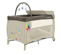 Asalvo Cuna de Viaje Completa con Doble Altura y Cambiador 0-15 kg - 120x60 cm - Plegado Compacto, Ruedas con Freno y Bolsa de Transporte (Molinillo Beige)