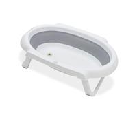 Asalvo CURVIFLEX Bañera Plegable Bebé y Recién Nacido para Ducha, Baño Portátil para Niños, Diseño innovador, Tapón termosensible, Blanco