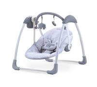 Asalvo Daddy Columpio para bebé con luz y carrusel, 5 velocidades de balanceo automático, 16 melodías Musicales, 5 Sonidos Relajantes, Segura, Desde recién Nacido hasta los 9 kg, Hippo Gris