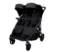 Asalvo DOBLE BRO Silla paseo Gemelar, Carrito Doble, Reclinable y Plegable, Silla para Gemelos y Hermanos, Ligera, Compacta, Desde Nacimiento hasta 22 kg, Carga máx 46,5 kg, Capota con Ventana, Negro