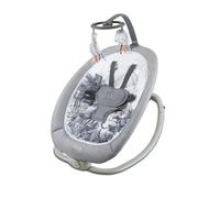 Asalvo Fold Hamaca, Hamaca bebé, Respaldo 4 Posiciones, Música y vibración Relajante, Posición Fija y balancín, Arnés 5 Puntos, Plegable, Desde Nacimiento, Carga máxima 9 kg, Sabana Gris