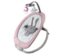 Asalvo Hamaca Fold, Hamaca bebé, Respaldo 4 Posiciones, Música y vibración Relajante, Posición Fija y balancín, Arnés 5 Puntos, Plegable, Carga máxima 9 kg (Rosa, Forest)