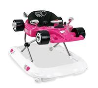 Asalvo HAMILTON Andador Bebes, Andador Plegable para Bebes con Altura y Velocidad Regulables, Carillón con Luces, Volante y Asiento con Cojín, Tacata Bebe, Caminador para Bebe de 6-18 Meses, Rosa