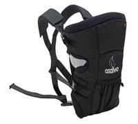 Asalvo HUG Mochila Portabebé Ergonómica, Para Recién Nacidos, Confortable, Tejido Suave y Lavable, Fácil Uso, Negro