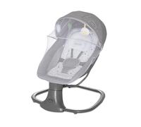 Asalvo KAHLO Hamaca Balancín con Música, Bluetooth, Balanceo Automático 5 Niveles, Capota con Mosquitera, Juguetero con 2 Juguetes, Reposa cabezas, Desde 0 Meses hasta 9 Kg, Textil Lavable, Triángulos