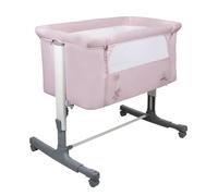 Asalvo Minicuna Colecho 2 en 1 con Fijación a la Cama - Función Balancín + Altura Ajustable + Laterales Transpirables - para Dormir Cerca del Bebé con Comodidad y Seguridad - Calm Rosa