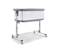 Asalvo Minicuna de colecho Lateral abatible | 6 Alturas Regulables, colchón Incluido, Malla Transpirable 360º | Certificada EN 1130 y EN 16890 | Sky Gris