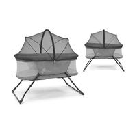 Asalvo Minicuna Plegable Trip Natura. Cuna Portátil para Bebé con Laterales Ventilados 10kg MAX. Incluye Mosquitera y Colchón Desenfundable. Fácil de Montar y Transportar. Diseño Elegante. Gris