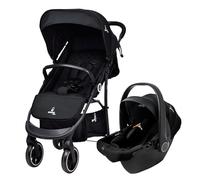 Asalvo OSLO 2 Travel System, Carrito de bebé, Cochecito multifuncional, Silla de Auto Grupo 0+, Plegado Compacto con una Mano, Ligero, Seguridad y Comodidad, SPF50+, Carga máxima 23 kg, Negro