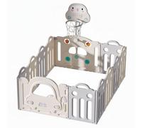 Asalvo Parque Bebé XL 160x120 cm con Canasta y Aros | Corralito Bebé Modular con 12 Paneles y Ventosas Antideslizantes | Parque Infantil Interior Exterior Montessori