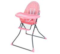 Asalvo QUICK Trona bebé, Sistema Plegado Sencillo, Respaldo Fijo, Bandeja abatible, Antideslizante, Arnés 5 puntos, Desde 6 meses hasta 15 kg, Estrellas Rosa
