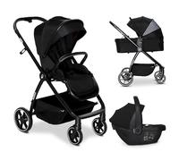 Asalvo RODAS Trío Convertible, 3 en 1, Silla de Paseo, Carrito de bebé, Silla de Auto, Confortable, Segura, Capota extensible, Suspensión en las Ruedas, Freno trasero, Carga Máxima 23 kg, Negro