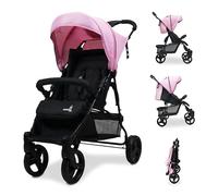 Asalvo Silla de Paseo Ligera CÁDIZ. Silla de Paseo Respaldo Reclinable. Carrito Bebe con Máxima Seguridad y Arnés de 5 Puntos. Silla Bebe SPF50+. Ligera Hasta 15 kg. Color Rosa