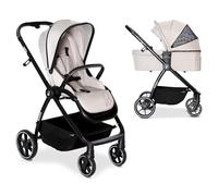 Asalvo DÚO RODAS Silla de Paseo, Carro Plegable Ultraligera y Compacta, Asa Trolley, Equipaje avión, Reclinable, Carro Bebe, Barra Seguridad, Arnés 5 Puntos, hasta 23kg, Beige