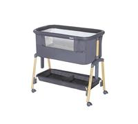 Asalvo Smart Minicuna para Bebé 2 en 1 con Sistema de Fijación a la Cama, Altura Ajustable y Laterales Ventilados, Minicuna Colecho Dormir Cerca del Bebé, Gris