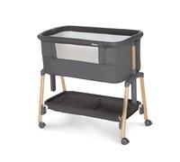 Asalvo Smart Minicuna para Bebé 2 en 1 con Sistema de Fijación a la Cama, Altura Ajustable y Laterales Ventilados, Minicuna Colecho Dormir Cerca del Bebé, Gris