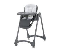 Asalvo SOJA Trona bebé, Altura 7 posiciones, sistema plegado sencillo, Respaldo 3 posiciones, Bandeja ajustable, Antideslizante, Arnés 5 puntos, Robusta, Desde 6 meses hasta 15 kg, Mimosa Gris