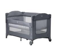 Asalvo Together, Cuna de Viaje de Colecho, 0-3 Años (0-15 kg), Cuna de Viaje Ligera, Colchón, (71x126 cm), Bolsa de Transporte, Plegado Ultrarrápido Tipo Paraguas, Gris