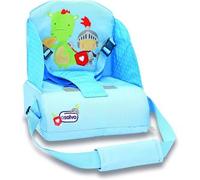 Asalvo BOOSTER CUSCUS Trona de Viaje Portatil para bebés, Asiento elevador para comer, Plegable, Arnés de seguridad, Bolsillo incorporado, Respaldo 25 cm, Desde 6 meses hasta 15 kg, Camaleón Azul
