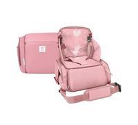 Asalvo BOOSTER SUSHI Trona Portátil Bebé para Viajes y Comidas Fuera, Tronas de Bebé Compactas con Bolsillos para Accesorios, Trona Plegable y Portátil para Bebés con Arnés de Seguridad, Rosa