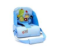 Asalvo Trona de Viaje - Trona Portátil con Arnés de Seguridad de 3 Puntos, Bolsillo de Almacenaje, Textil Acolchado de Alta Densidad, Respaldo Ergonómico de 25 cm y Diseño Ligero para Viajes Rosa - Lo