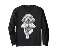 Asana de Yoga para Perros y Cachorros de Coton de Tulear, Divertida Postura en Forma de árbol Manga Larga