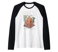 Asana OCTONODE Divertido Yoga Yogi Pulpo Teniendo dificultades Camiseta Manga Raglan