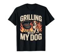 Asando a la Parrilla con mi Perro Divertido BBQ Cookout Lover Camiseta