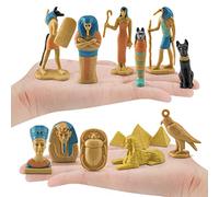 Asarly Antiguo Egipto Dios Egipcio 12 Piezas Estatua, Dioses egipcios en Miniatura y diosas Juego de Figuras coleccionables