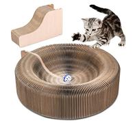 Asarly Rascador mágico para gatos con garras para rascar gatos, juguete plegable de cartón ondulado - se puede plegar en muchas formas