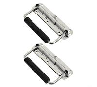 Asas con resorte con agarre de goma para cajas de herramientas industriales y cajas de equipos, 2 manijas de gota de hierro cromado que soportan cargas pesadas