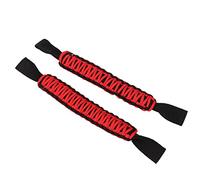 Asas de agarre de barra antivuelco para reposacabezas, mango de Paracord antideslizante para coche, SUV, ATV, UTV, RV (negro rojo)