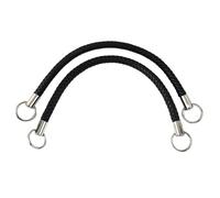 Asas De Bolsos Bolsos tejidos con asa de cuero moda for mujer, bolso hombro PU, correa, accesorios repuesto DIY, 25/40/50cm, 2 uds(Black-Silver-40cm)