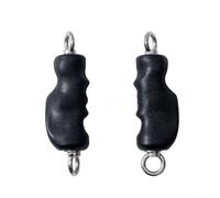 Asas dobles de fitness, paquete de 2, agarre corto recubierto de TPE, capacidad de carga de 300 kg, accesorio de entrenamiento de fuerza antideslizante para