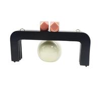 Asas Madera para Bolsos Cerradura for marco de bolso mujer, manija madera 20cm, marcos for bolsos, Clip, soportes cierre, manijas negras, accesorios for DIY, 1 ud(BlackPink)