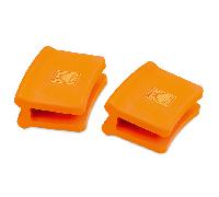 BRA Braisogona_A284008 Efficient - Asas de Silicona, 2 Unidades, Medida Plancha asador Liso, para Efficient con diámetro de 35-45 cm, Color Naranja